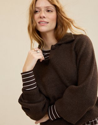 Aerie Classic Quarter Button Sweater