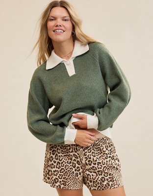 Aerie Classic Quarter Button Sweater