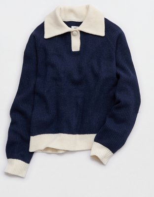 Aerie unREAL Classic Quarter Button Sweater