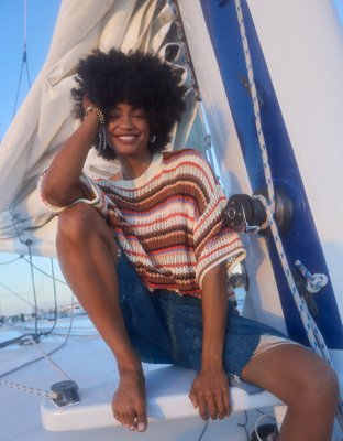 Aerie Oversized Short Sleeve Sweater