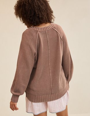 Aerie Suéter de Algodón Vintage Escote V