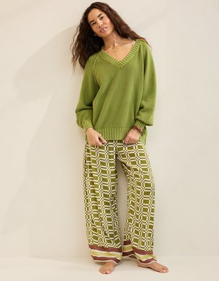 Aerie Vintage Cotton V Neck Sweater