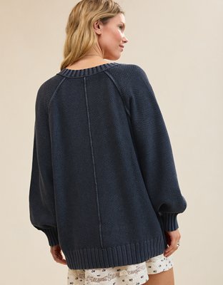 Aerie Vintage Cotton V Neck Sweater