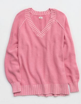 Aerie Vintage Cotton V Neck Sweater