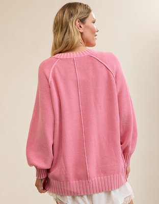 Aerie Vintage Cotton V Neck Sweater