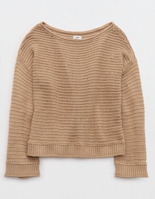 Aerie Sunkissed Textured Off-The-Shoulder Sweater