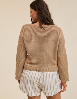 Aerie Sunkissed Textured Off-The-Shoulder Sweater