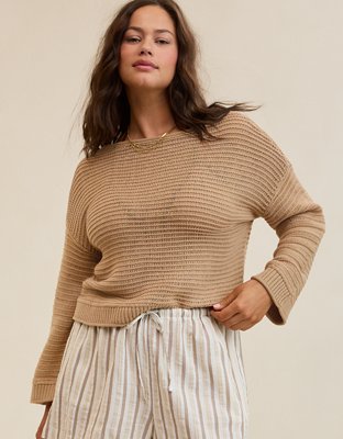 Aerie Sunkissed Textured Off-The-Shoulder Sweater from American Eagle - $54.95