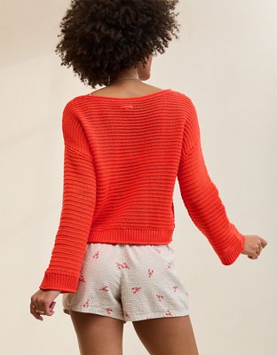 Aerie Sunkissed Textured Off-The-Shoulder Sweater