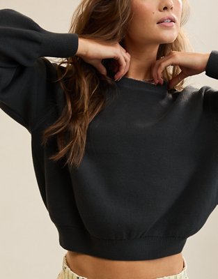 Aerie Cropped Crew Sweater