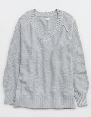 Aerie Vintage Cotton V Neck Sweater