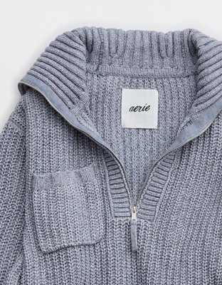 Aerie So Nostalgic Quarter Zip Sweater