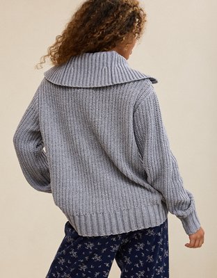 Aerie So Nostalgic Quarter Zip Sweater