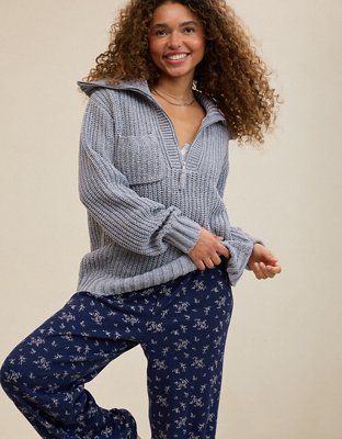 Aerie So Nostalgic Quarter Zip Sweater