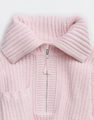 Aerie So Nostalgic Quarter Zip Sweater