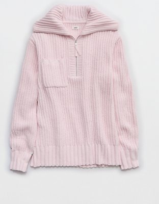 Aerie So Nostalgic Quarter Zip Sweater