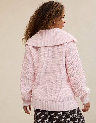Aerie So Nostalgic Quarter Zip Sweater