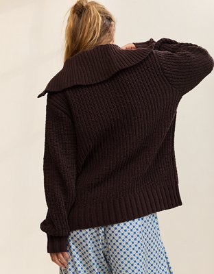 Aerie So Nostalgic Quarter Zip Sweater