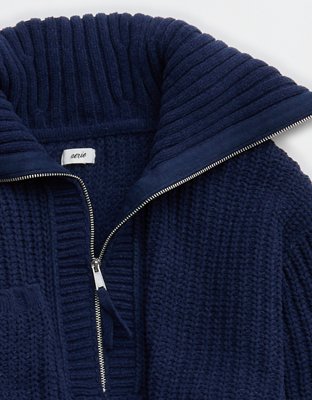 Aerie So Nostalgic Quarter Zip Sweater