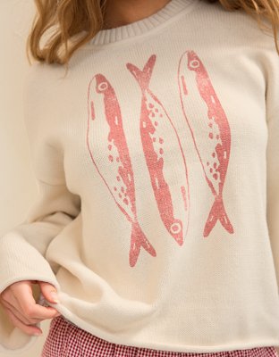 Aerie Sunkissed Cotton Graphic Sweater