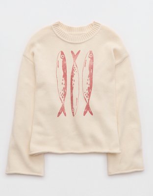 Aerie Sunkissed Cotton Graphic Sweater