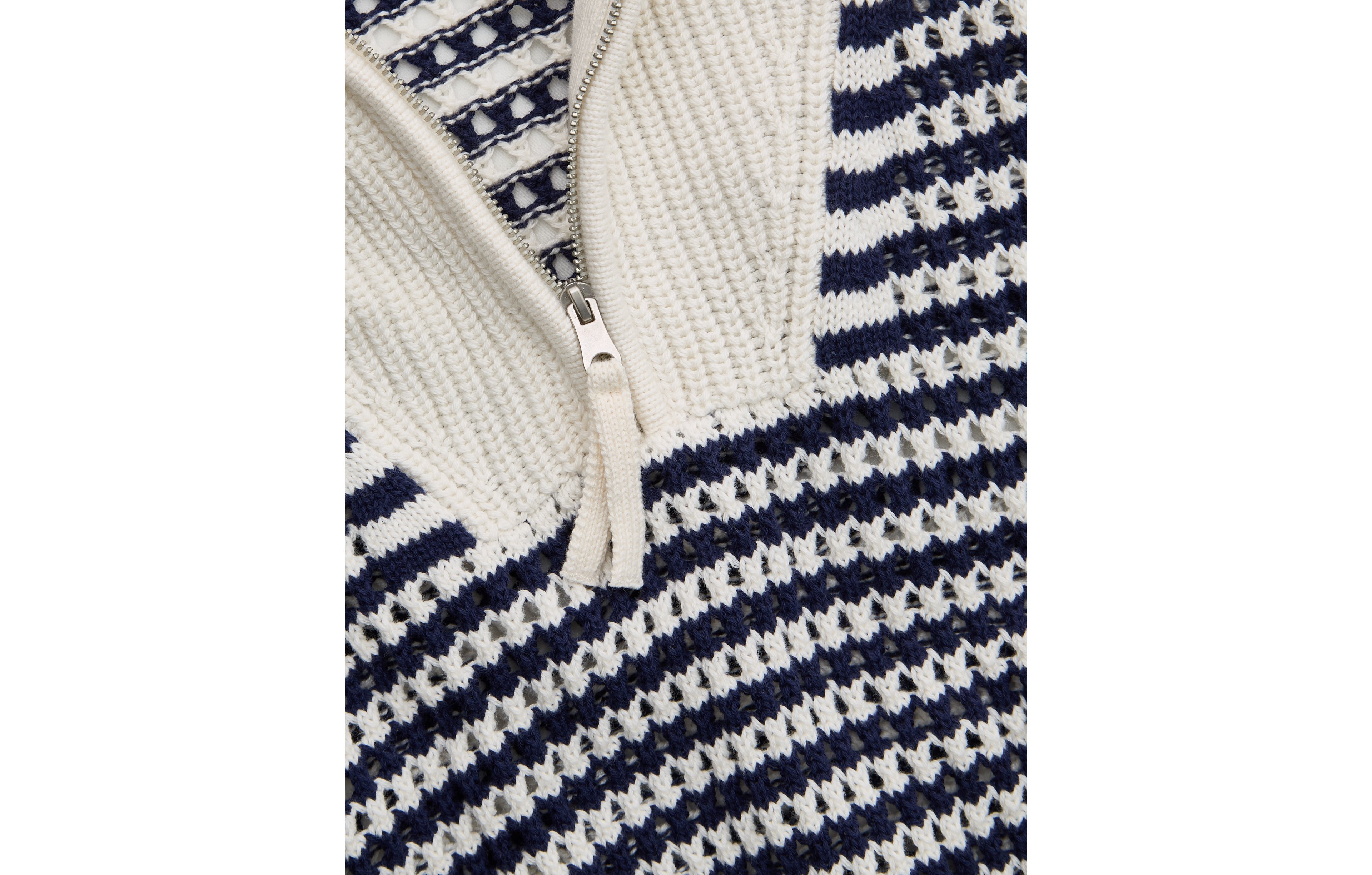 Aerie Crochet Quarter Zip Sweater