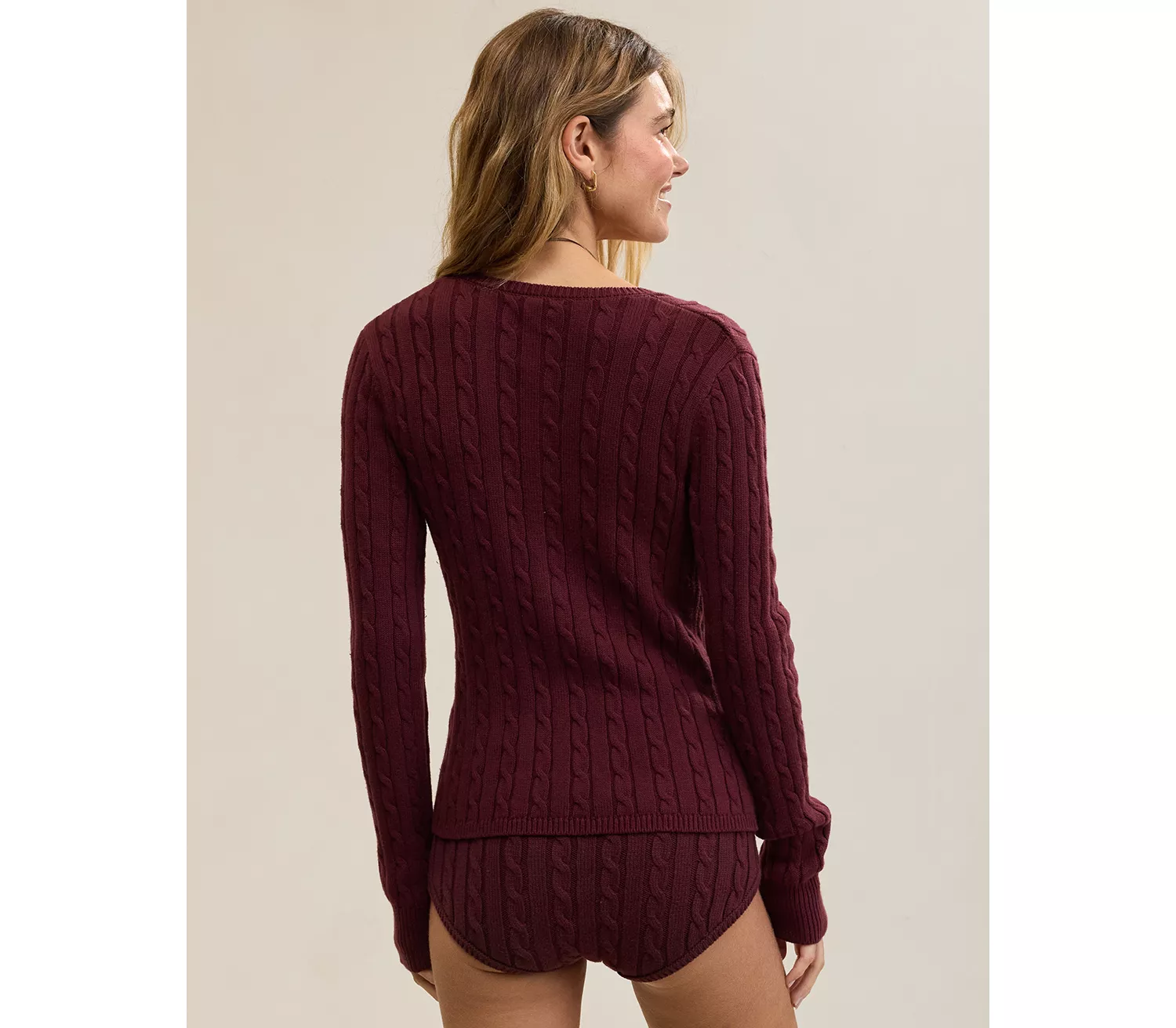 Aerie Cotton Cable Henley Sweater - thumbnail 9