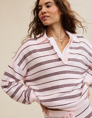 Aerie Sunday Soft® Plush Polo Sweater