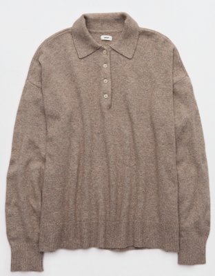 Aerie Sunday Soft® Plush Polo Sweater