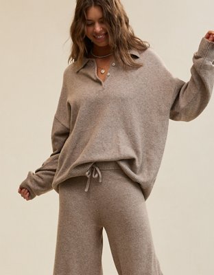 Aerie Sunday Soft® Plush Polo Sweater