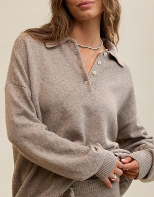Aerie Sunday Soft® Plush Polo Sweater
