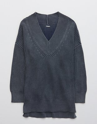 Aerie Wide V Neck Oversized Pullover Sweater