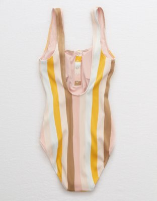 Aerie Ribbed Henley One Piece Swimsuit