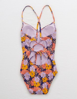 Aerie Pique Strappy Back One Piece Swimsuit 2618