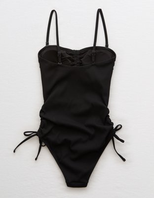 Aerie Ribbed Cut Out One Piece Swimsuit | Aerie