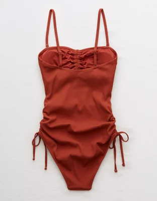 Aerie Ribbed Cut Out One Piece Swimsuit