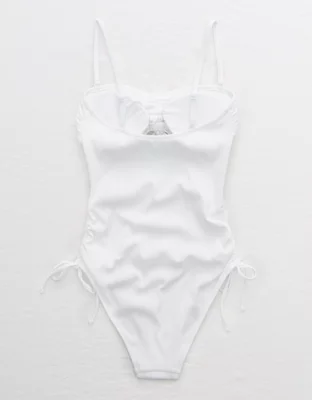 Aerie Ribbed Cut Out One Piece Swimsuit 