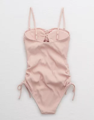 Aerie Ribbed Cut Out One Piece Swimsuit