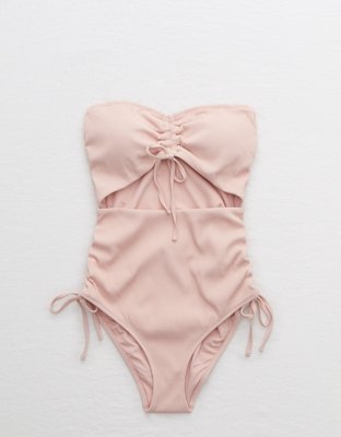 Aerie Ribbed Cut Out One Piece Swimsuit