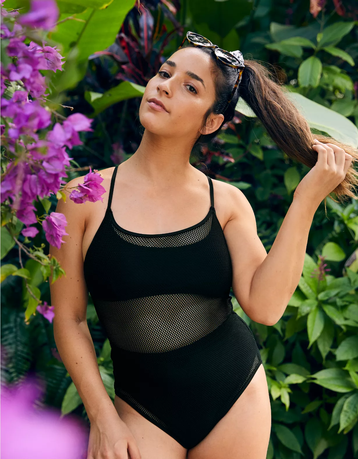 Aerie Mesh One Piece Swimsuit