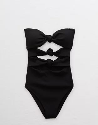Aerie Ribbed Triple Knot One Piece Swimsuit