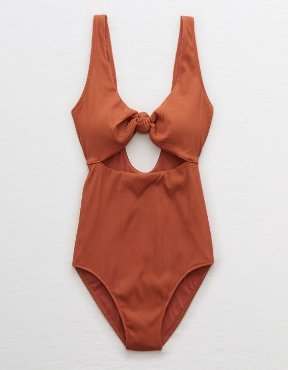 Aerie Ribbed Knot One Piece Swimsuit