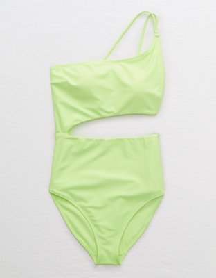 aerie cutout one shoulder one piece swimsuit