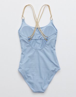 Aerie Jacquard Scoop One Piece Swimsuit