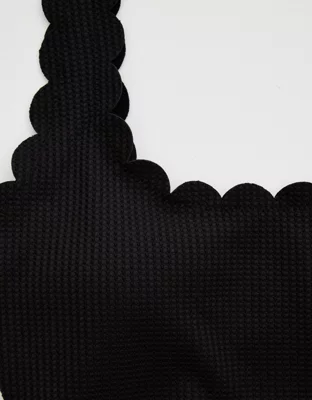 Aerie Waffle Scalloped One Piece Swimsuit