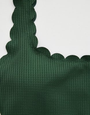 Aerie Waffle Scalloped One Piece Swimsuit