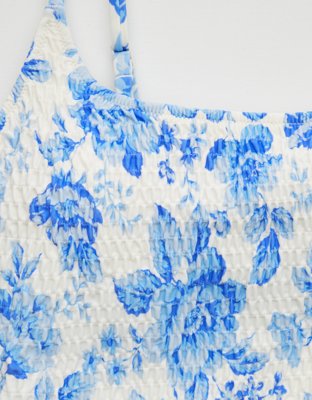 Aerie Smocked Tie Back One Piece Swimsuit