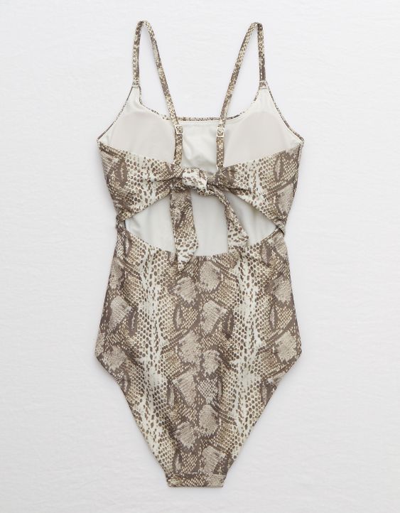 Aerie Snake Tie Back One Piece Swimsuit