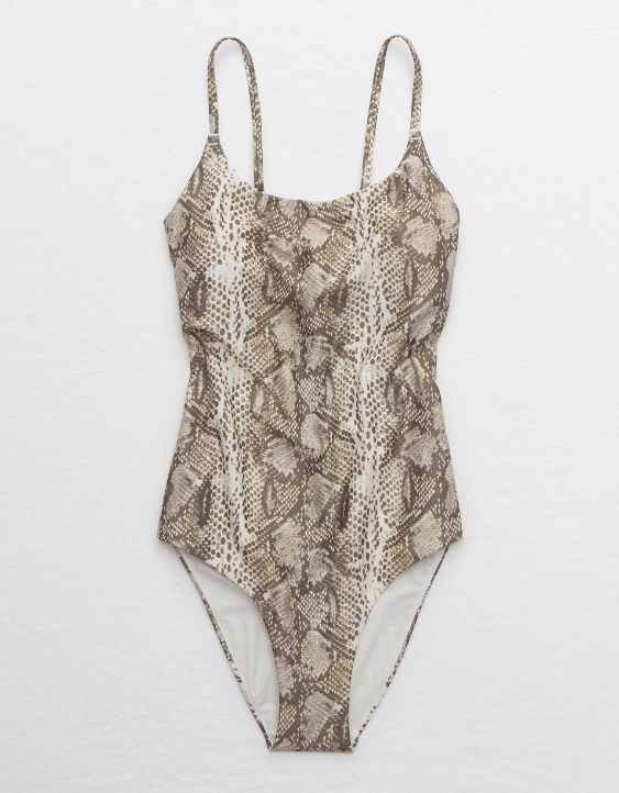 Aerie Snake Tie Back One Piece Swimsuit