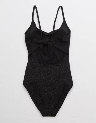 Aerie Shine Tie Back One Piece Swimsuit